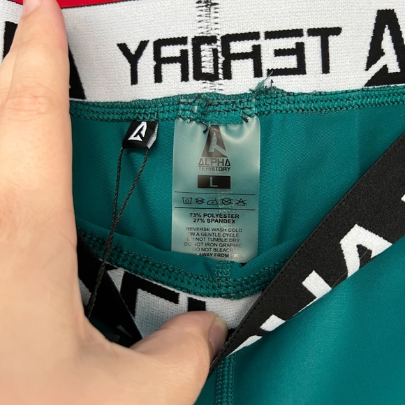 Alpha Territory Women's Workout Yoga Pants Large Blue/Green NWT Spandex - Picture 4 of 7